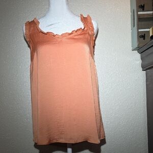 LC Lauren Conrad Ruffled Peach Tank Top (T-12)